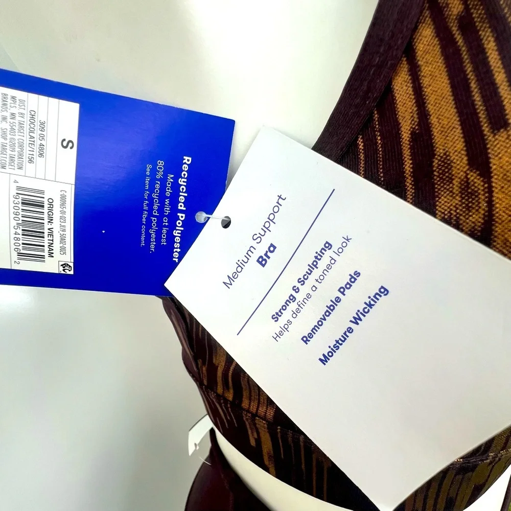 JoyLab 2pc Strappy Back Shine Sports Bra, High-Waisted 7/8 Shine Leggings Size:S - Picture 4 of 16